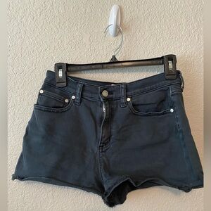 Black jean shorts, pink Victoria’s Secret, size 6
